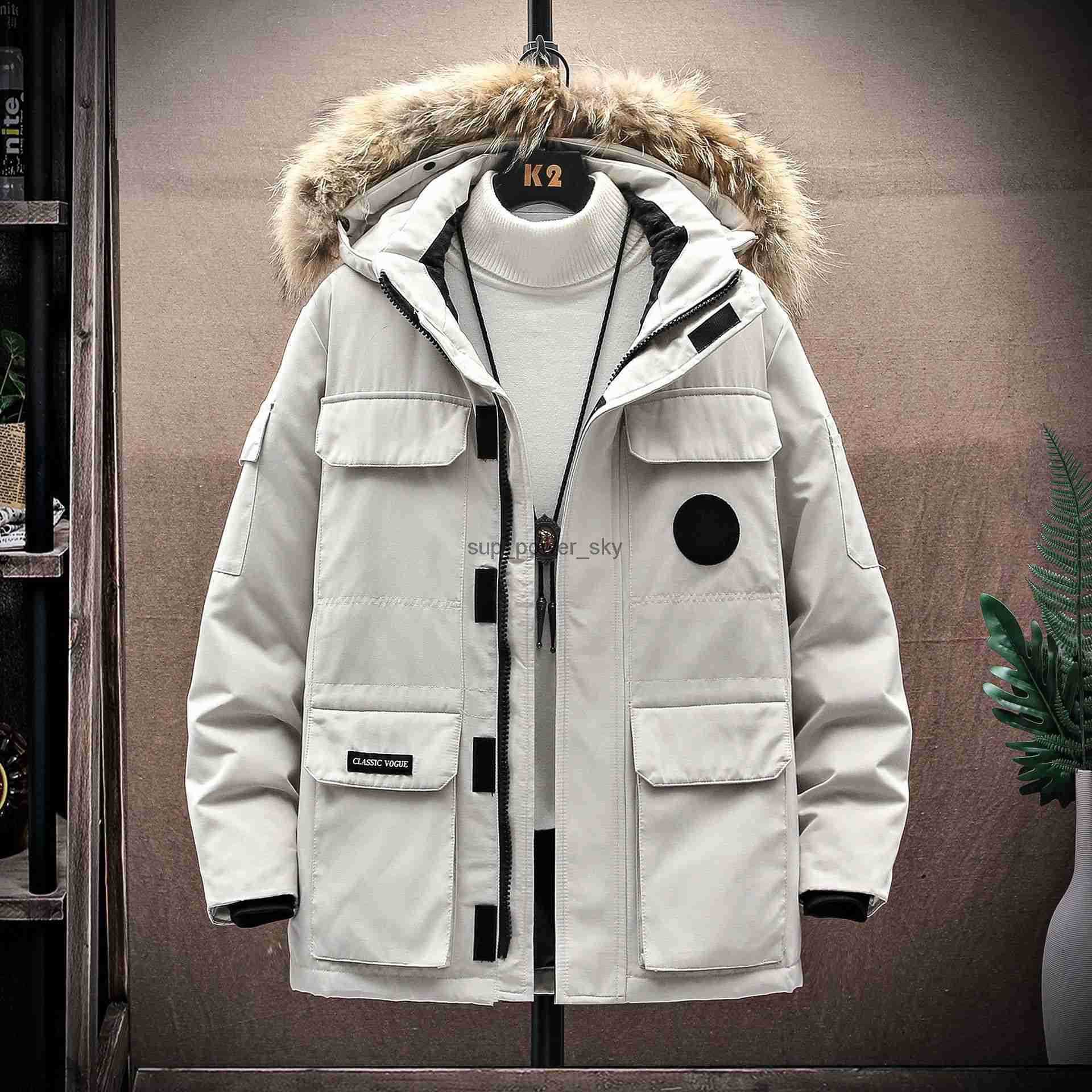 

Mens Jackets Canada Designer Goose New men ladies lovers down jacket work clothes Parker tide fashion brand coats, Creamy-white