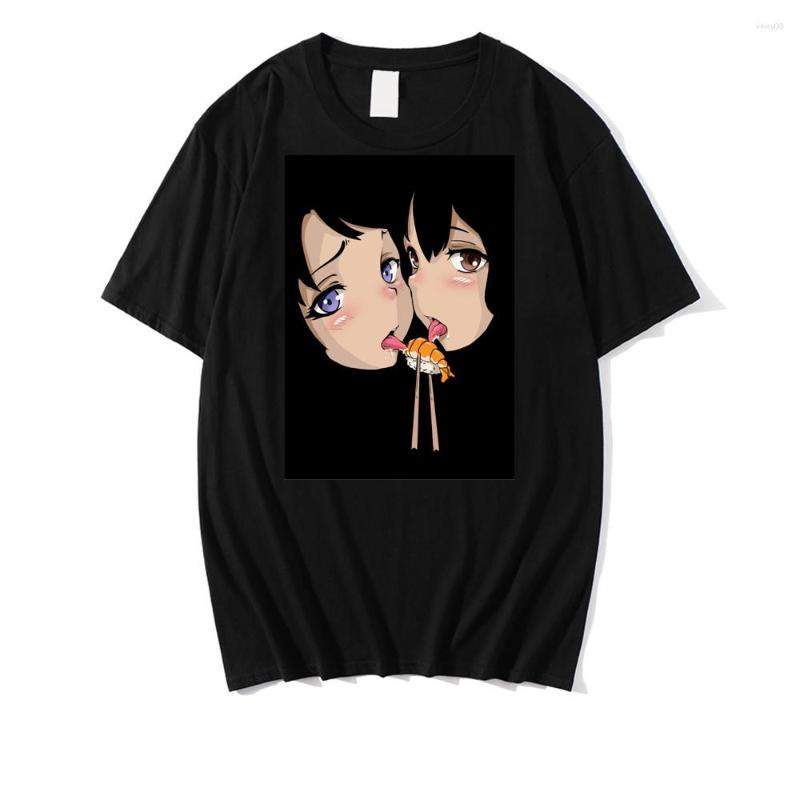 

Men' T Shirts Japan Anime Hentai Girl Eat Sushi Harajuku Summer Unisex Tshirts Oversized Cool Tee Tops, Orange