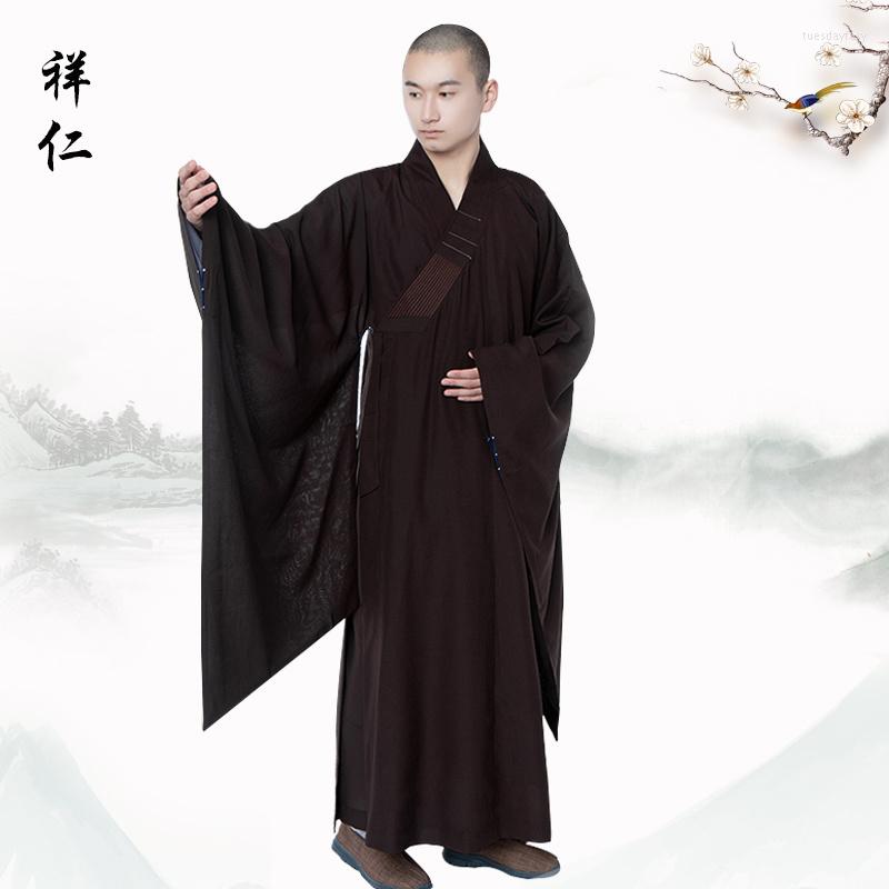 

Ethnic Clothing Xiangren Monk's Clothes Wide Sleeved Haiqing Men's And Women's Taiwan Yarn Opaque Dharma