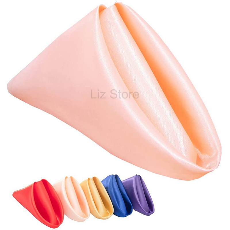 

Satin Solid Color 43x43cm Square Napkin Wedding Party Plain Colors Cloth Napkins Restaurant Dinner Table Decor Handkerchief Cloth TH0505