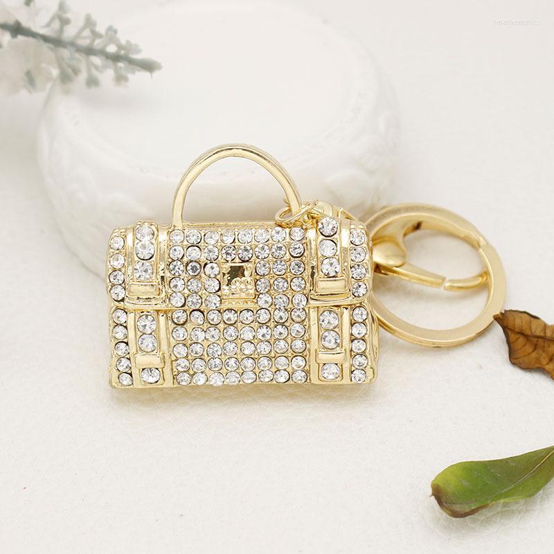 

Keychains Full Crystal Bag Shape Car Keyrings Women's Accessories Keychain Rhinestone Keys Women Pendants JewelryKeychains