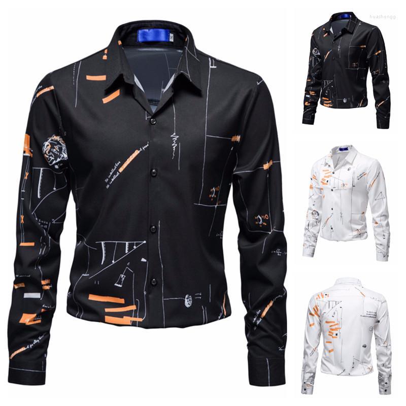 

Men's Casual Shirts Men's Fashion Striped Printing Long-sleeved Shirt Business Office Party Plus Size Tps, C211-balck