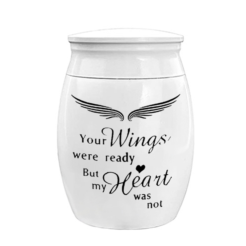 

Angel Wings Mini Pendant Urns Cremation Keepsake Holder for Ashes to Memorial Human Pet Dog - Your Wings Were Ready But My Heart Was Not