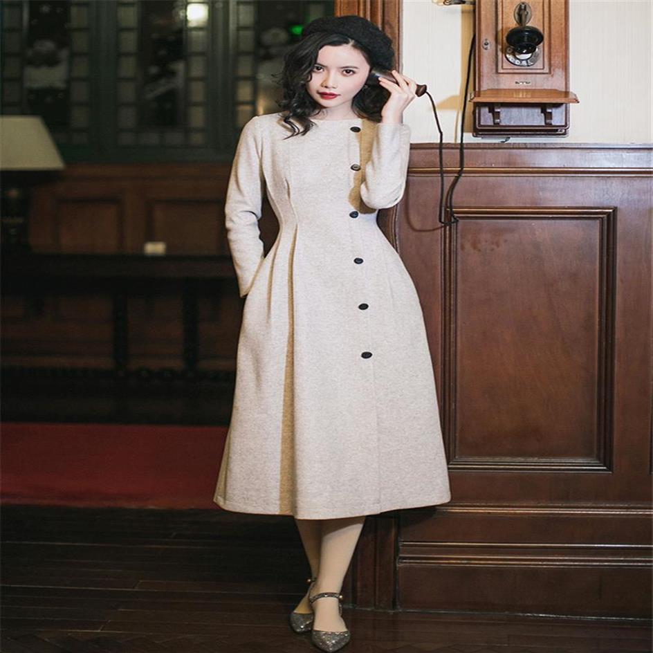 

Women Winter Wool Dresses 2021 Office Casual Long Cashmere Knitted Sweater Dress Ladies Elegant Woolen Maxi ZF7266L, Gray