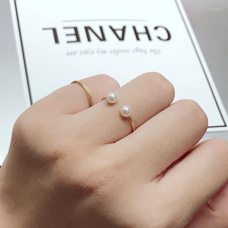 

Cluster Rings 14K Gold Filled Natural Pearl Knuckle Jewelry Mujer Bague Femme Handmade Minimalism Boho Ring For Women