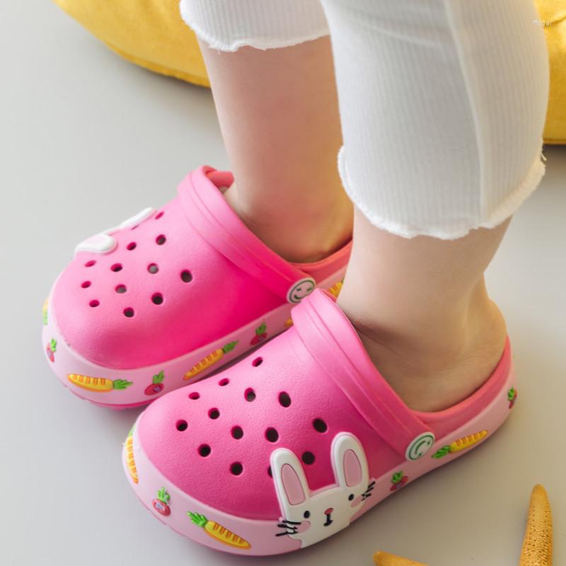 

Slipper Kids Hole Sandals Slippers Boys Girls Cute Cartoon EVA Lightness Indoor Outdoor Beach Children Baby Toddler Slides Summer ShoesSlipp, Pink