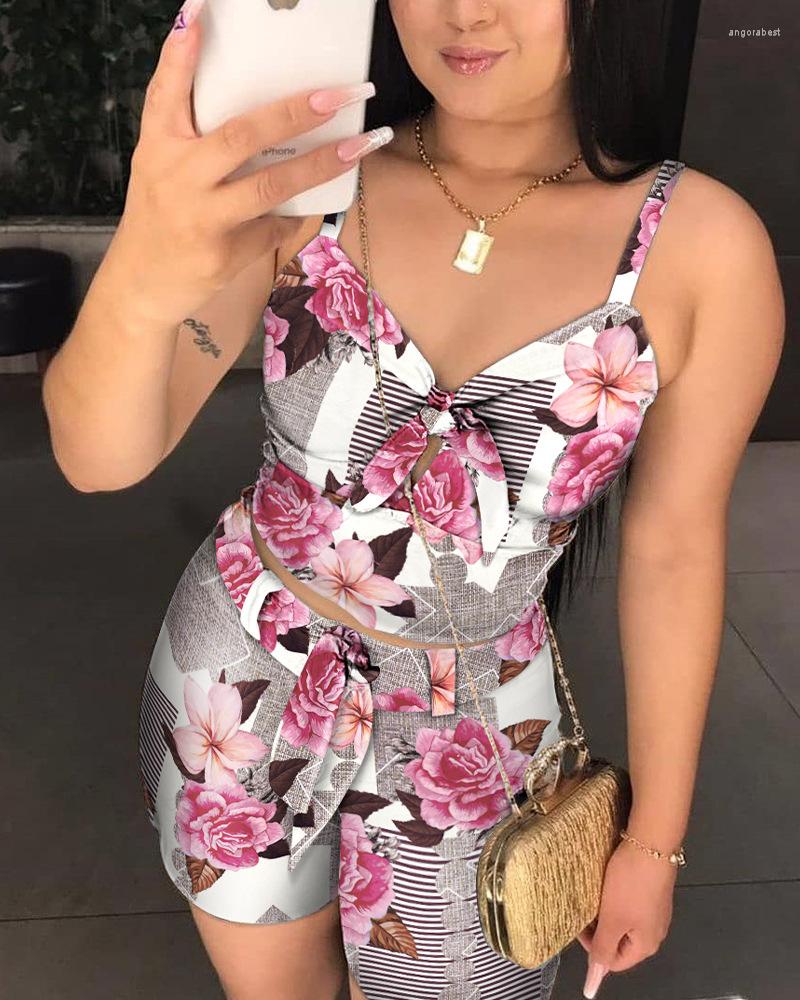 

Women's Tracksuits Camis Tanks Tops V Neck & High Waist Mini Shorts Pants Women 2pcs Clothes Set Sleeveless Summer Fashion Sexy, Pink