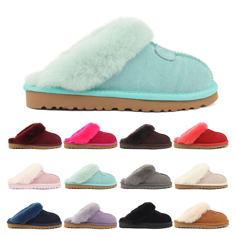 

designer wool Slippers winter Booties slides chestnut Sand black grey snow Scuffs Plush Rubber Indoor classic non slip mens women sports sneakers trainers outdoor