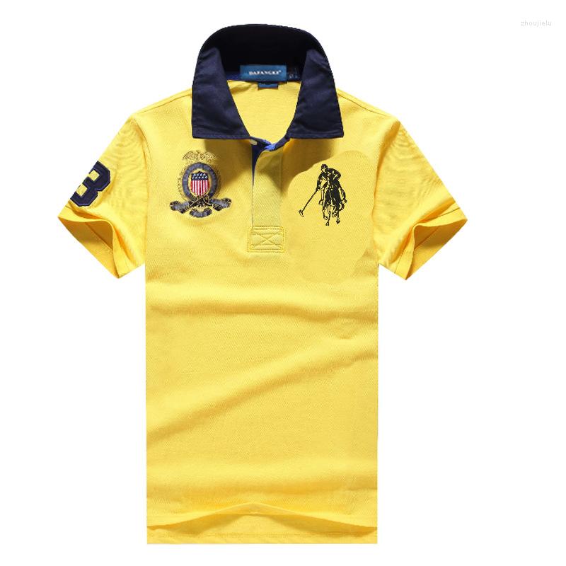 

Men's Polos Summer Good Quality Chemise Homme Cotton Big Horse Short-Sleeved Embroidered Business Casual Men Polo Shirt Hombre