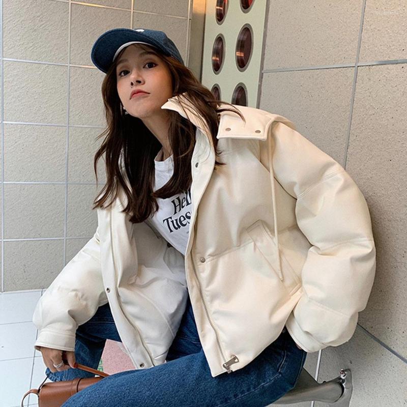 

Women's Down White Cotton Jackets Women's Autumn Winter Casual Short Hooded Outerwea Korean Fashion All-match Temperament Warm Parka