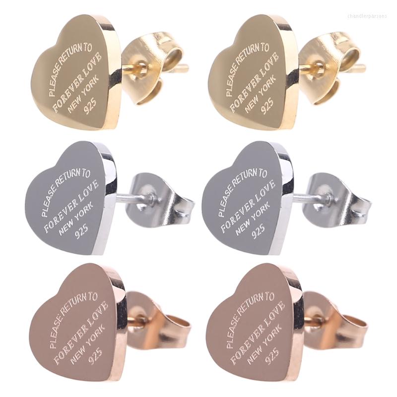

Stud Earrings Minimalism Stainless Steel Love Forever Heart Gold Plating Party Wedding Fashion Jewelry Unisex Dropship