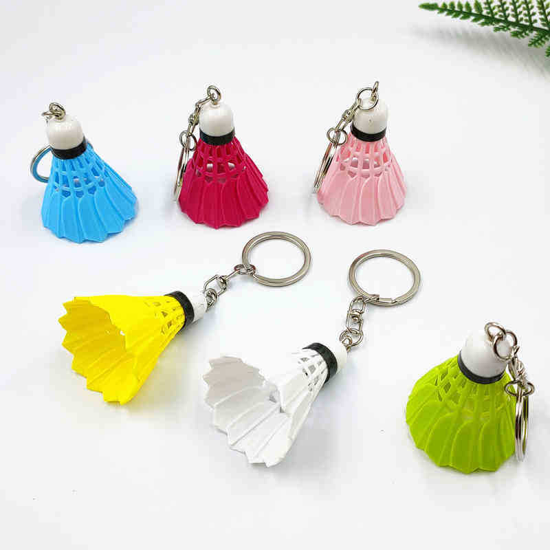 

Keychains Mini simulated badminton key pendant sports small gift