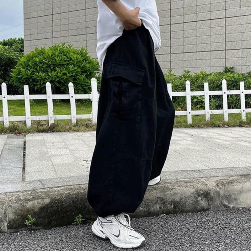 

Men's Pants Men Four Seasons Trousers Loose Pure Color Straight Everyday Wear, Black