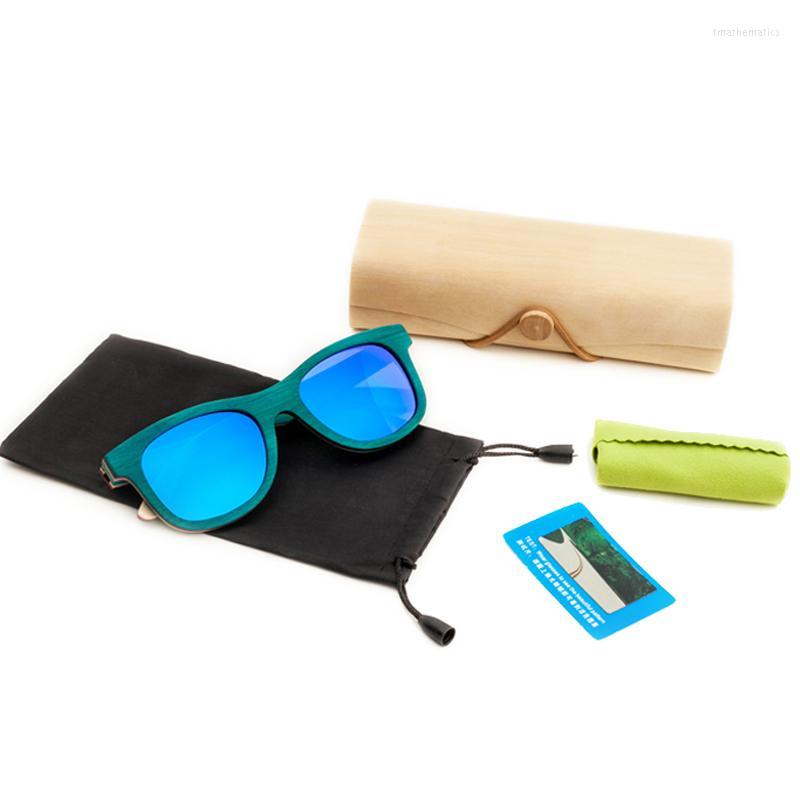 

Sunglasses Fashion Vintage Polarized Women Men High Grade Brand Peacock Blue Beach Bamboo EyeglassesSunglasses