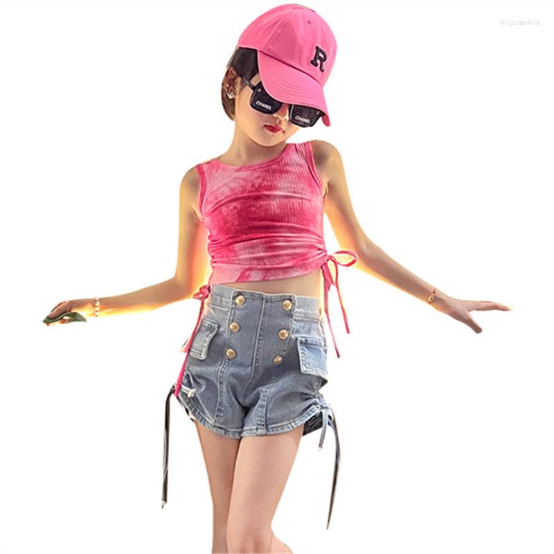 

Clothing Sets Clothes For Teenager Girls Summer Tank Top Shorts Two Pieces Fashion Streetwear Kids Outfits 4 5 6 7 8 9 11 12 13 14 Years, Blue