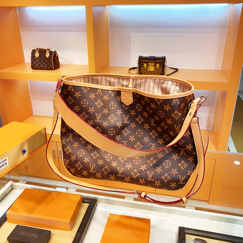 

Women bag handbag purse messenger shoulder cross body date code serial number flower chain louise vutton Crossbody viuton Bag, Brown