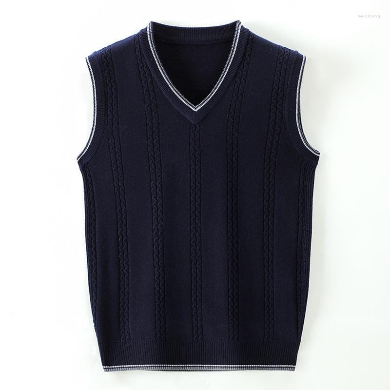 

Men's Vests Middle -aged Men's Wool Vest Knit Chicken Heart Lead Sweater, Dark grey