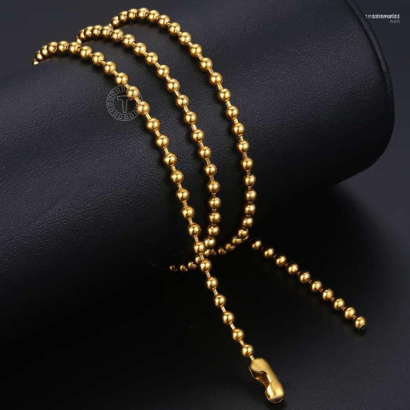 

Chains 2/3mm Gold Color Thin Ball Bead Link Chain For Women Men Stainless Steel Necklace Trend Jewelry Accessories Wholesale KN357Chains