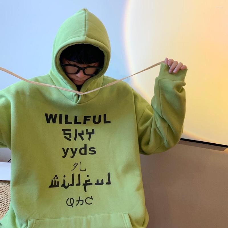 

Men's Hoodies Oversized Retro Men Spring Fashion Trends Casual Clothing Teenage Loose Fit Pullover Sweatshirts Letter Print Streetwear, White