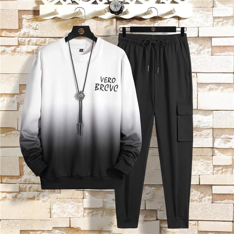 

Men's Tracksuits Men's Mens Sets Hoodies Pants Spring Autumn Loose Men Casual Tracksuit Gradient Color Hip Hop Streetwear Sports Suit, Cc404 white