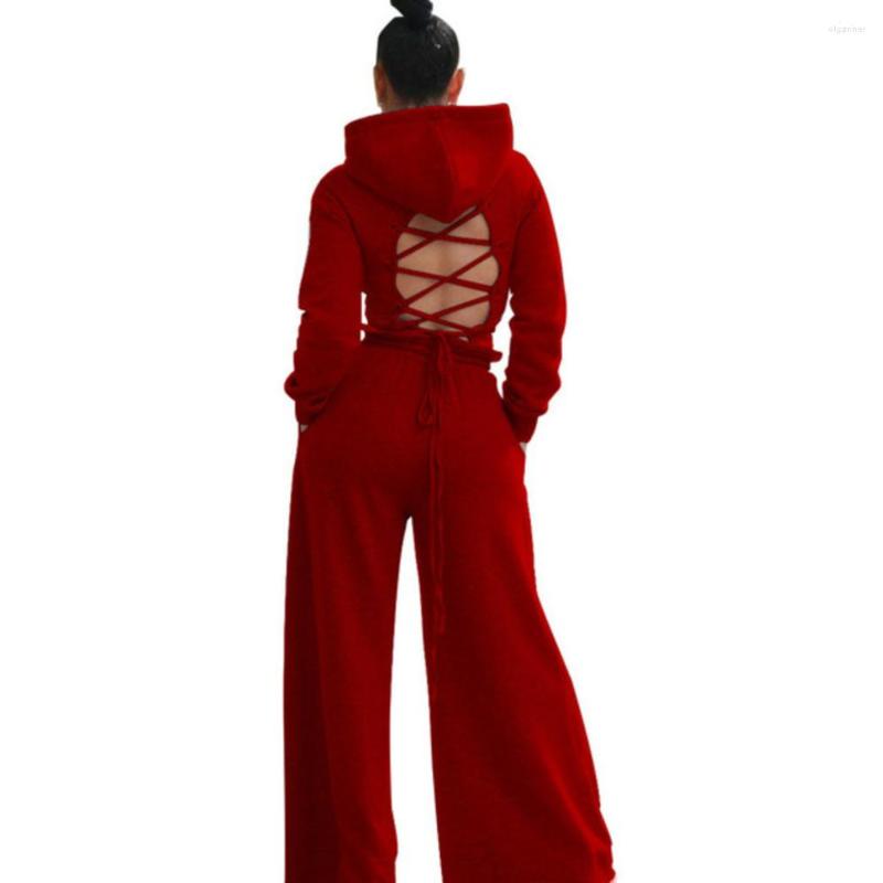 

Women' Tracksuits YICIYA Sexy Hoodie Spring Gray Knit 2022 Women Tracksuit 2 Piece Set Backless Tops Sweatshirt Wide Leg Pant Jogging Sweat, Black