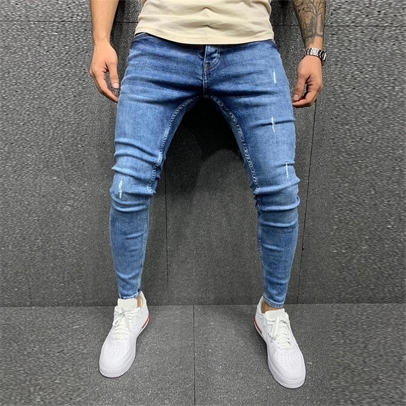 

Mens Jeans Mens Skinny Blue jeans Scratch Slim Denim Pants Pencil Pants Autumn Street hiphop denim trousers fashion Mens clothing 220930, Dy8837