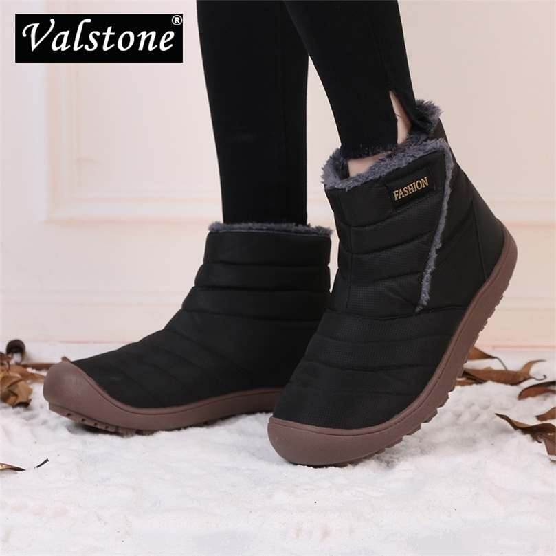 

Boots Valstone Fashion Slipon Snow Boots for Women Quality Antiskid Ankle Shoes Handmade Comfort Botas De Mujer Winter Plush Warm 220930, Black