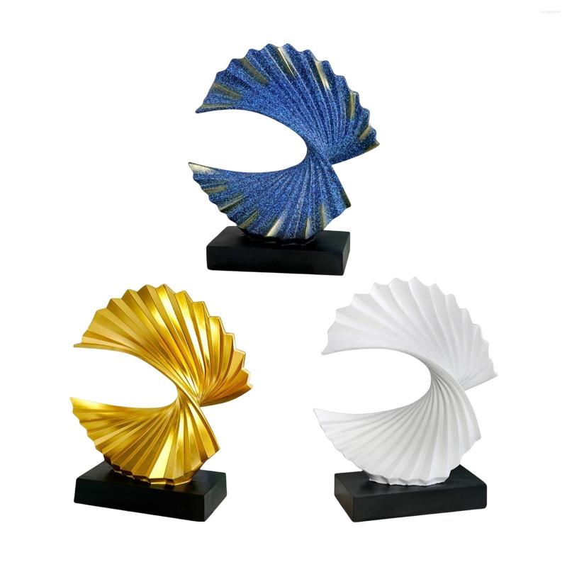

Watch Boxes Home Ornament Wave Fan Resin Sculpture Classical Stylish For Table Bar