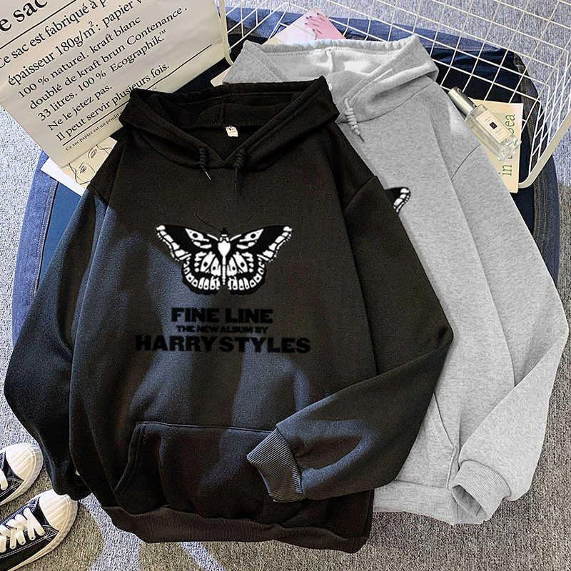 

Hoodies Album Fine Line Hoodies Casual Style Butterfly Sweatshirt Women Pink Kawaii Clothes Men Oversized Harajuku Hoody Cotton, Army green