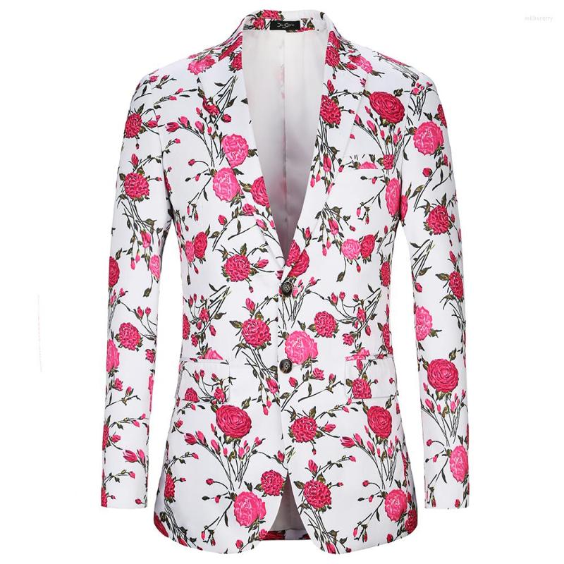 

Men' Suits Brand Casual Men Blazer 2022 Pattern Rose Floral Printed Japan Style Big Size Suit Jacket Slim Fit Party Male Costume, Floral cherry