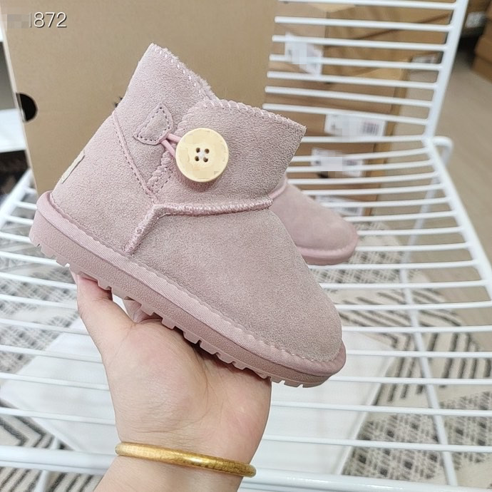 

2022 Warm Boots Button Keep Children's snow boots leather non slip parent-child cotton walking baby shoes Classic Aus 3352 Mini Women wgg EU23-35 Antelope brown, Black