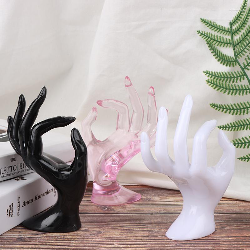 

Jewelry Pouches 1Pc Mannequin Finger Glove Ring Bracelet Bangle Display Stand Holder Wholesale1 Black/White/Pink/Transparent