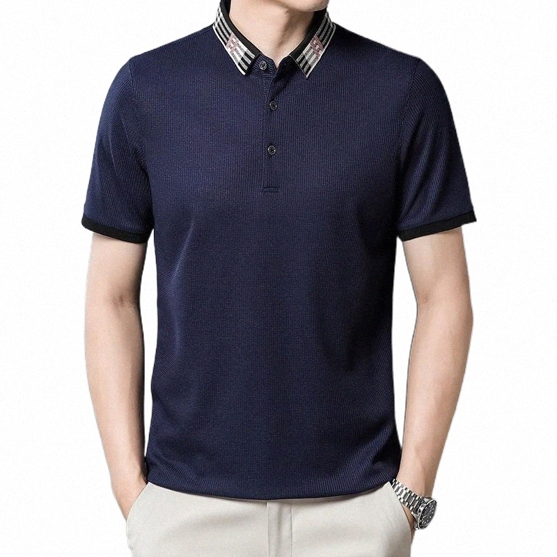 

men's Polos Brand Mens Shirts With Short Sleeve Summer Thin Casual Regular Fit Men Clothes Solid Color Turn-Down Collar PoloMen's Men'sMen's z6n1#, Black polo