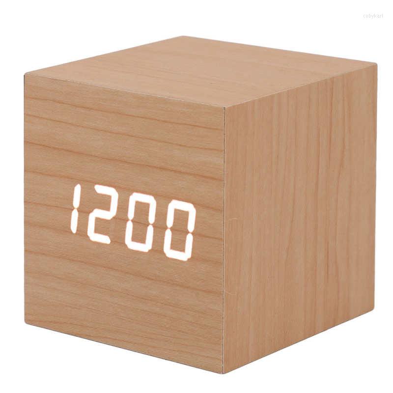 

Watch Boxes LED Wood Clock Multifunctional Large Display 3 Brightness Eye Protection Portable Smart Digital For