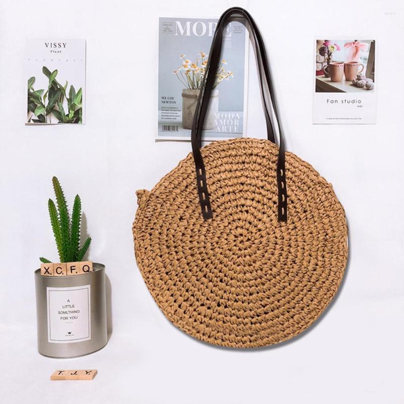 

Evening Bags Fashion Women Handle Solid Color Chic Woven Pouch For Outdoor Shopping Handbag Storage Handmade Tote, Beige
