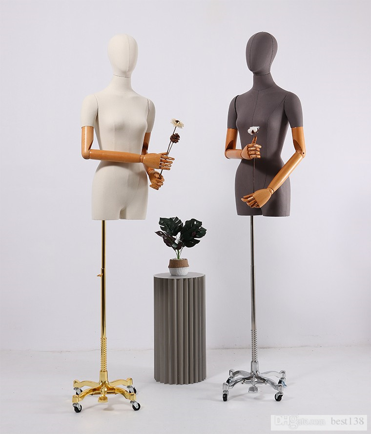 

Fashion Display Mannequin Women Half Length Display Collarbone Platform Designer Model Female Wooden Hand