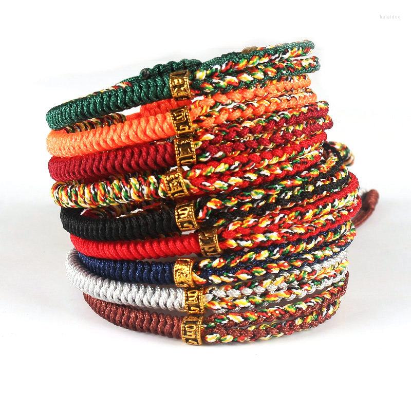 

Charm Bracelets Trendy Handmade Braided Bracelet Metal Alloy Beads Sanskrit Braclet Men Women Internet Celebrities Braslet Adjustable Rope