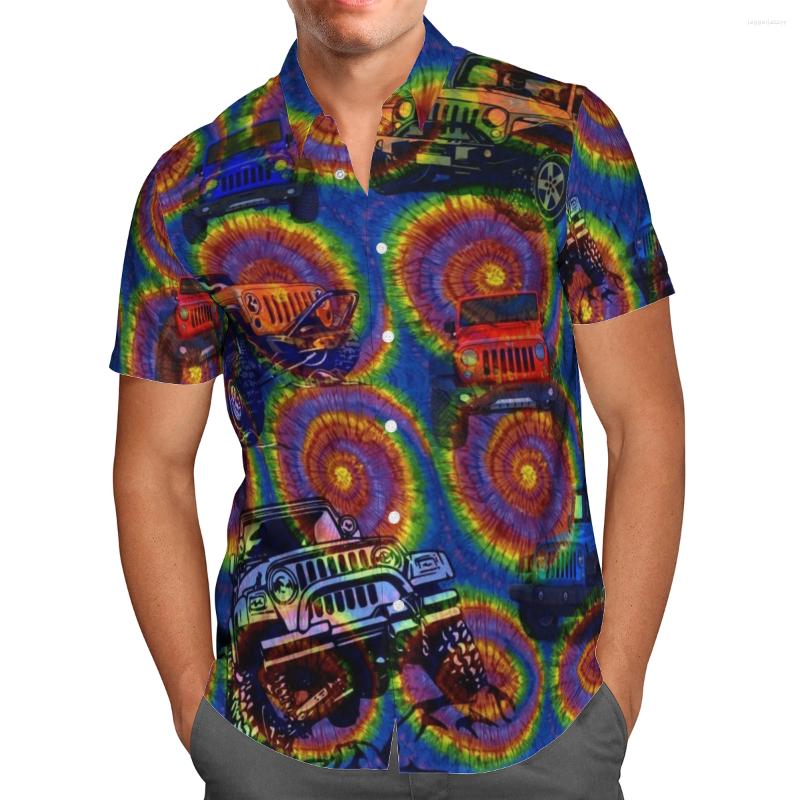 

Men's Casual Shirts Car 3D Printed Hawaiian Short Sleeve Shirt Beach Color Dazzling Cool 2022 Summer Large Breathable Tops, Hawaiian shirt 01