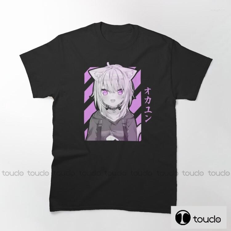 

Men' T Shirts Nekomata Okayu Design Shirt Men' Summer Black Cotton Short Sleeves Normal Tee Tops Unisex