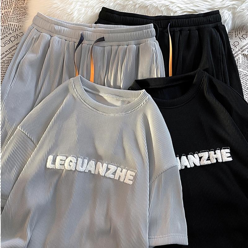 

Tracksuits Women Tracksuit Plus Size Two Piece Set Short Sleeve T-Shirt Top And Half Mid Shorts Suit Female Summer Lady Fashion Outfits, Black