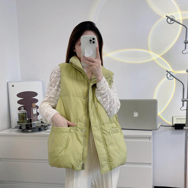 

Women' Vests 2022 Winter Women' Down Jacket Vest Candy Color Short Loose Stand Collar Fashion Autumn And, Khaki