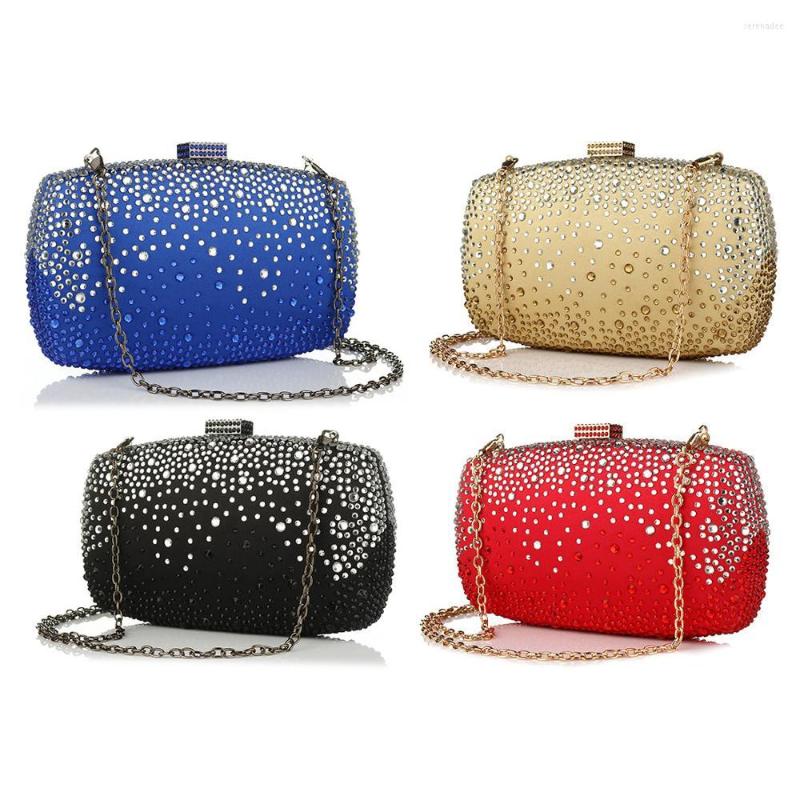 

Evening Bags Solid Leather Elegant Shoulder Women Wedding Banquet Clutches Glitter Pouch Fashion Party Clutch Bag, Black