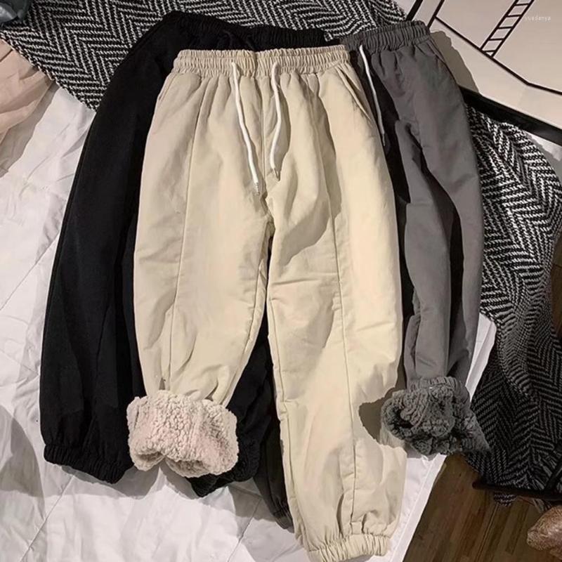 

Men's Pants Trendy Ankle-banded Winter Trousers Men Deep Crotch Thermal, Black