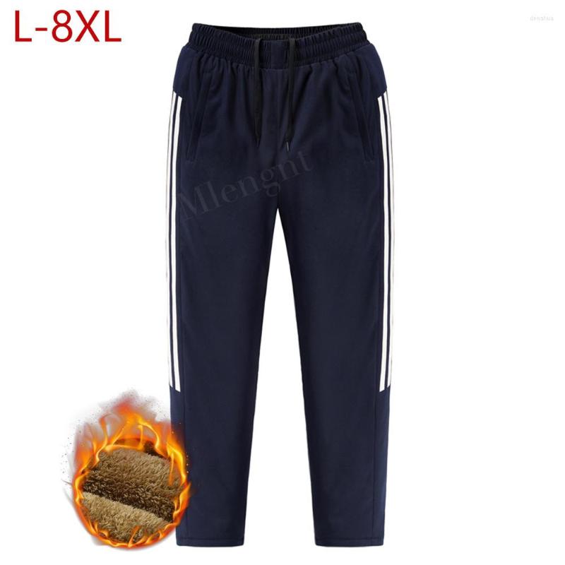 

Men's Pants Men Warm Fleece Sweat Winter Thickness Sweatpants Fashion Casual Tracksuit Workout Baggy Long Trousers Large Size -8XL, Black