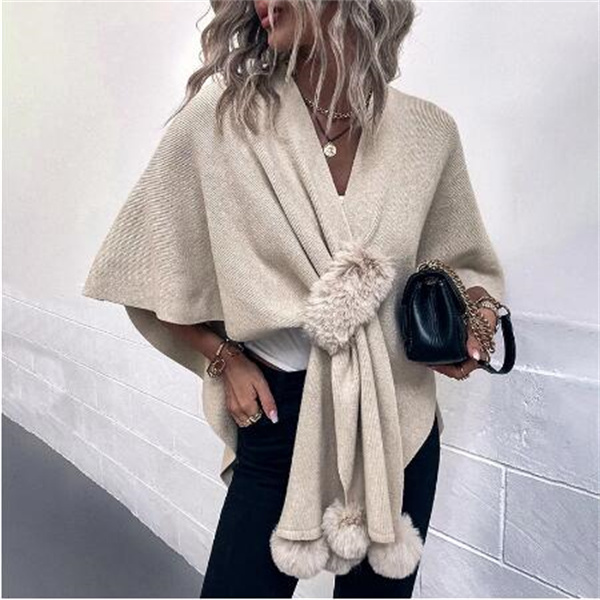 

Women's Shawl Cape Coat Irregular Kintting Cloak Sweater Women Loose Pullovers Autumn Winter Oversized Warm Pancho Femme GC1673