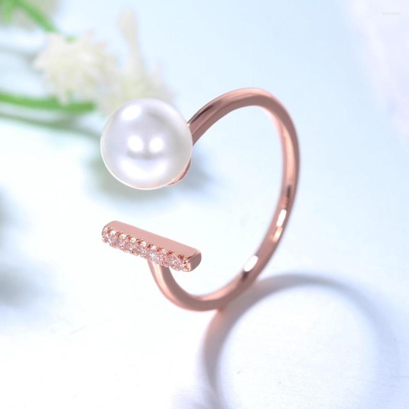 

Wedding Rings Jingyang Mermaid Tears Imitation Pearl For Women Jewelry Girl's Crystal Adjustable Engagement Valentine's Day