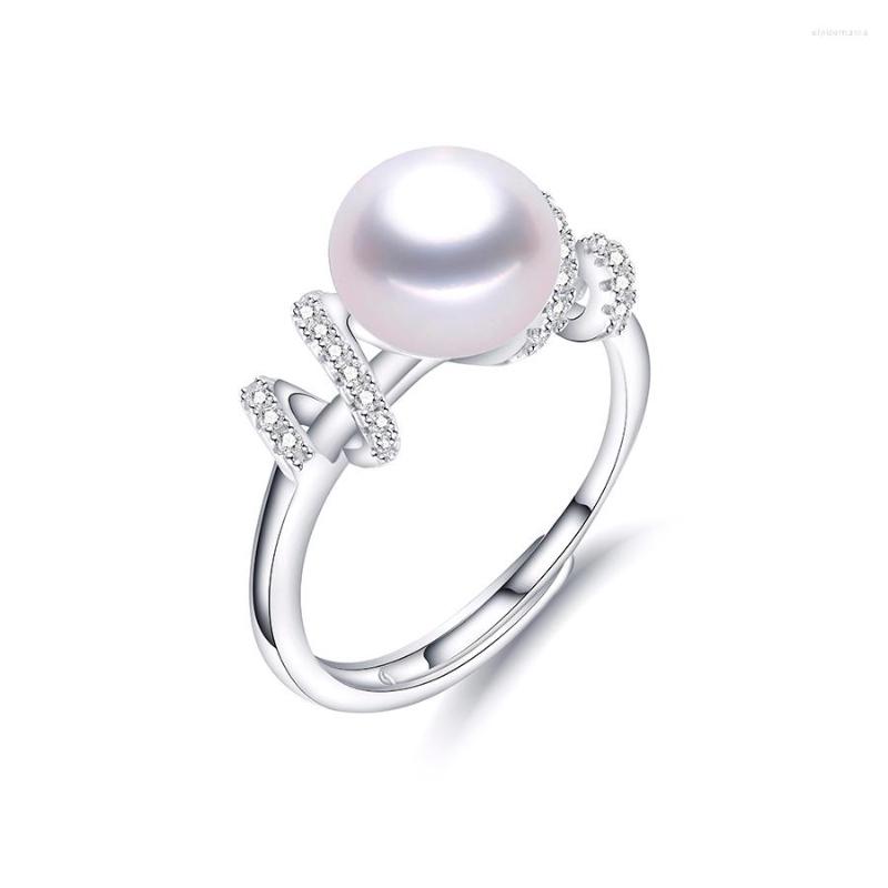 

Cluster Rings Dainashi Fashion Shape 925 Sterling Silver Elegant Ring For Women Fingers Engagement Party Jewelry Real Freshwater Pearl 8-9mm