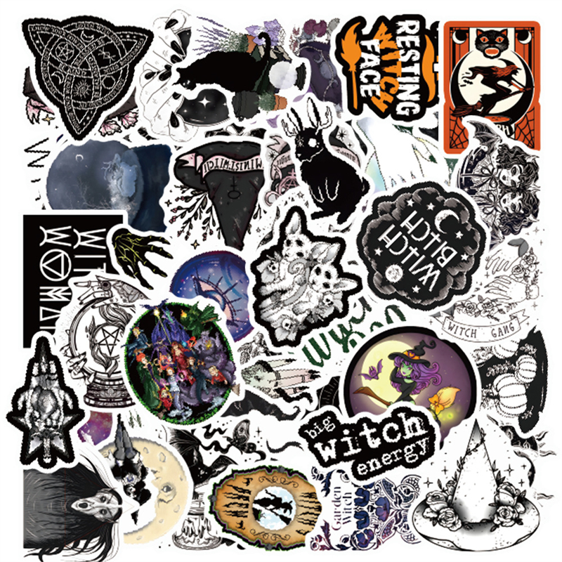 

50Pcs Gothic Stickers Apothecary Magic Goth Aesthetic Stickers, Multi colors
