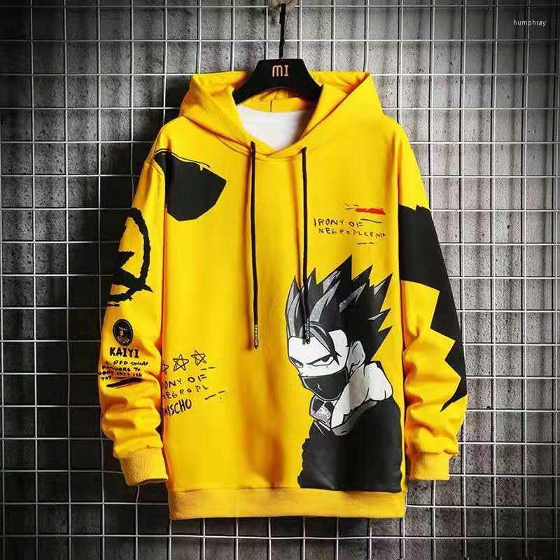 

Men's Hoodies Mens Sweatshirts Print Hooded Sweatshirt Men Pullovers Plus Velvet Thickening Street Wear Harajuku Loose Casual
