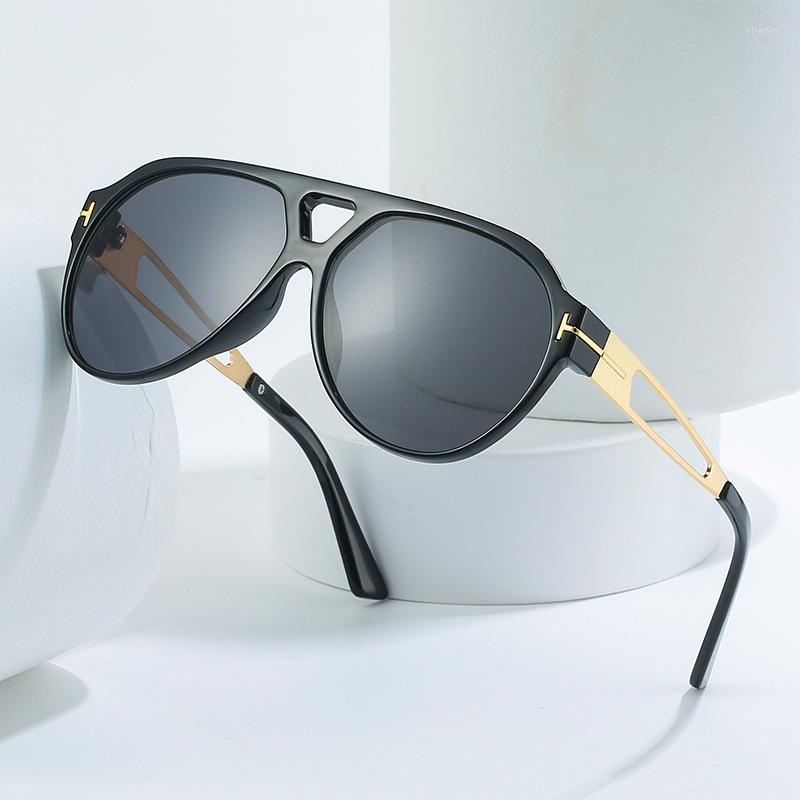 

Sunglasses T-shaped Men's And Women's Fashion Double Beam Sunscreen Glasses Simple Metal Toad Personality UV400